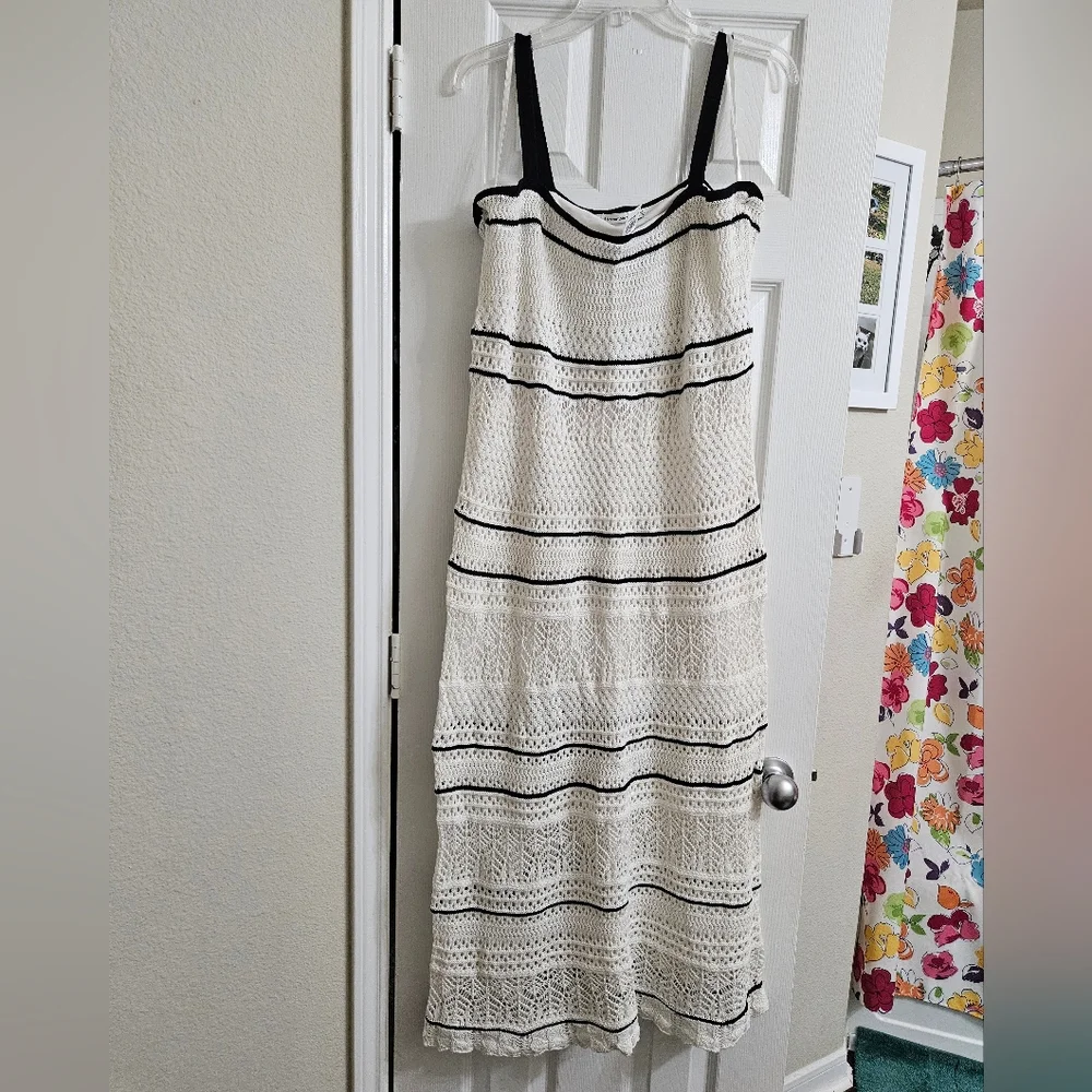 Abercrombie Black And White Crochet Maxi Dress